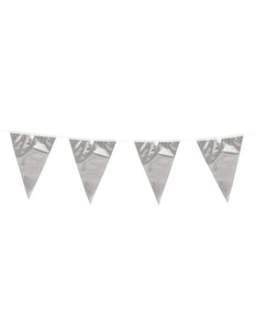 E-Carnavalskleding.nl Folievlaggenlijn Metallic zilver