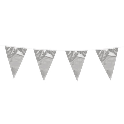 E-Carnavalskleding.nl Folievlaggenlijn Metallic zilver