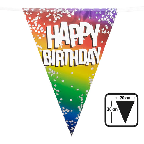 E-Carnavalskleding.nl Folievlaggenlijn Rainbow 'Happy birthday'