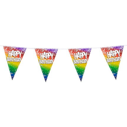 E-Carnavalskleding.nl Folievlaggenlijn Rainbow 'Happy birthday'