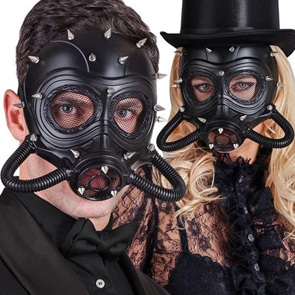 E-Carnavalskleding.nl Gasmasker met nagels kostuum Fleur