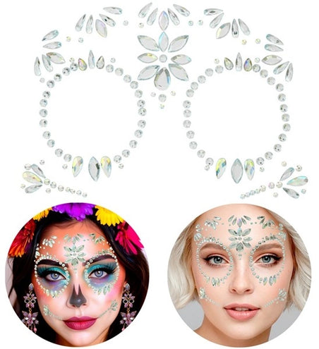 E-Carnavalskleding.nl Gezichtsdecoratie dag van de doden diamant Joss