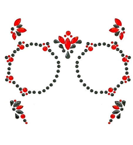 E-Carnavalskleding.nl Gezichtsdecoratie dag van de doden rood/zwart Maud