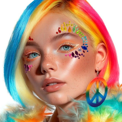 E-Carnavalskleding.nl Gezichtsdecoratie regenboog Lotte