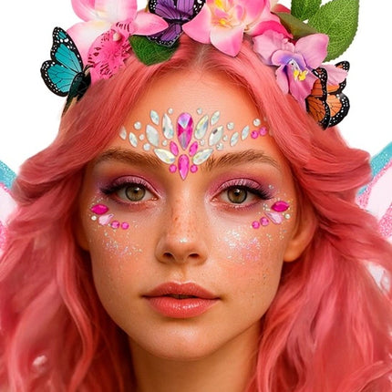 E-Carnavalskleding.nl Gezichtsdecoratie roze Stijn