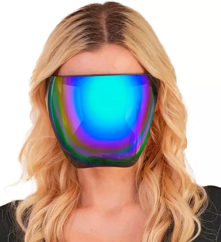E-Carnavalskleding.nl Gezichtsscherm spiegellens blauw/paar Sem