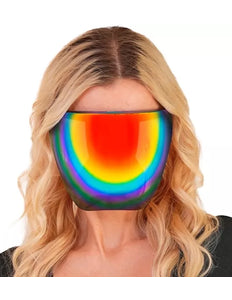 E-Carnavalskleding.nl Gezichtsscherm spiegellens regenboog Milan