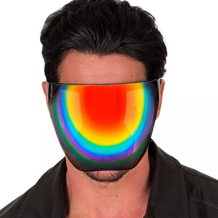 E-Carnavalskleding.nl Gezichtsscherm spiegellens regenboog Milan