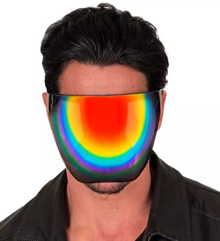 E-Carnavalskleding.nl Gezichtsscherm spiegellens regenboog Milan