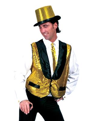 E-Carnavalskleding.nl Gilet basic goud
