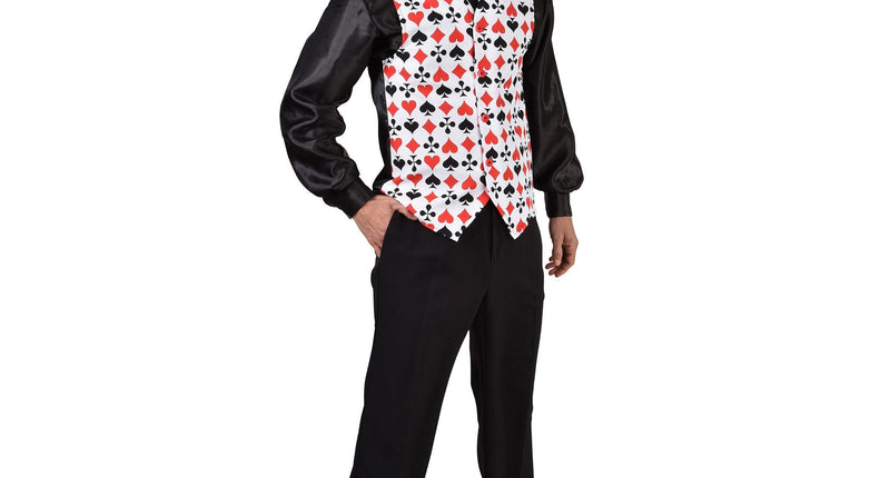 E-Carnavalskleding.nl Gilet vest kaarten print heren