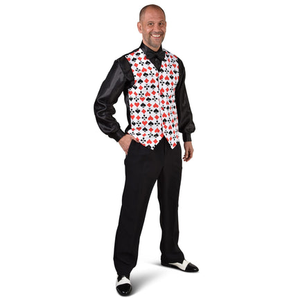 E-Carnavalskleding.nl Gilet vest kaarten print heren