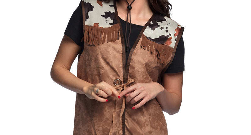 E-Carnavalskleding.nl Gilet Western bruin
