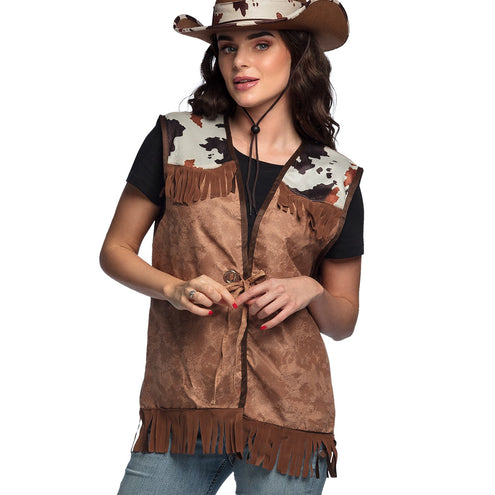 E-Carnavalskleding.nl Gilet Western bruin