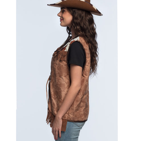 E-Carnavalskleding.nl Gilet Western bruin