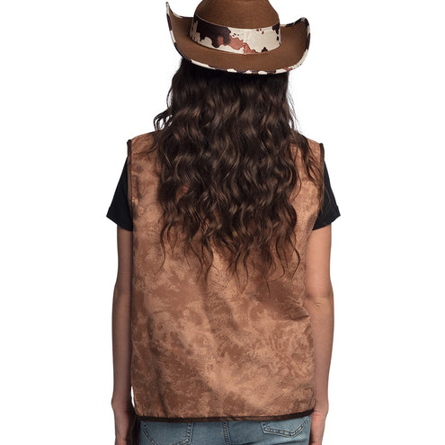 E-Carnavalskleding.nl Gilet Western bruin
