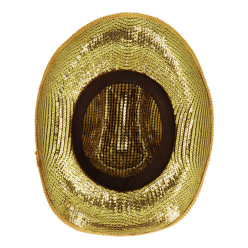 E-Carnavalskleding.nl Gouden cowboyhoed glitter Texas