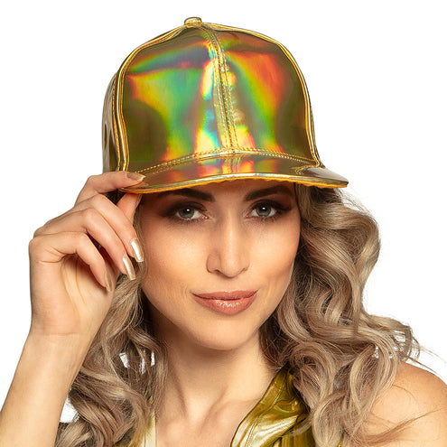 E-Carnavalskleding.nl Gouden pet holografisch