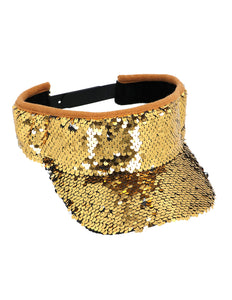 E-Carnavalskleding.nl Gouden zonneklep glitter pailletten