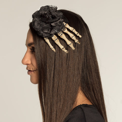 E-Carnavalskleding.nl Haaraccessoire Skelethand