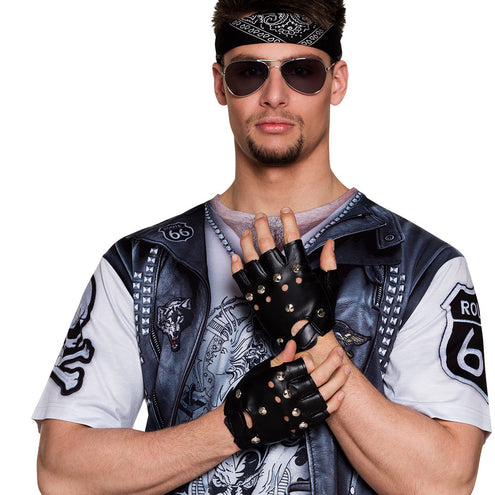 E-Carnavalskleding.nl Handschoenen Biker Rocker