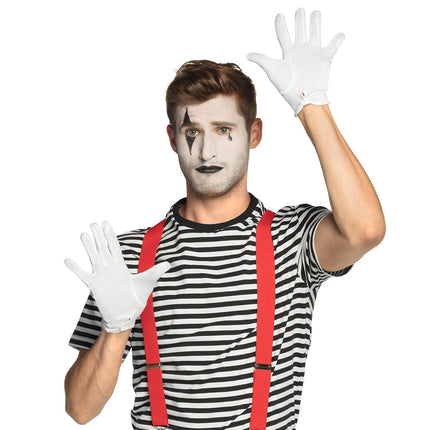 E-Carnavalskleding.nl Handschoenen pols met drukknop wit