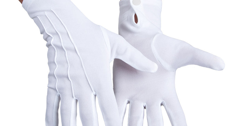 E-Carnavalskleding.nl Handschoenen pols met drukknop wit