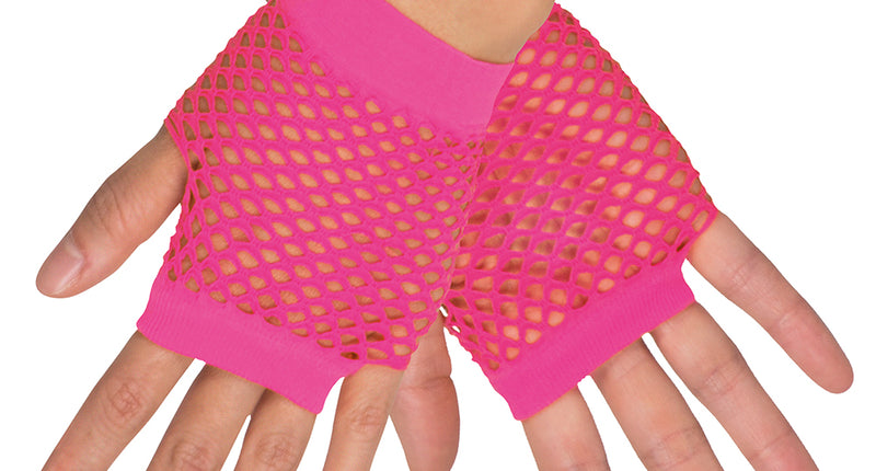 E-Carnavalskleding.nl Handschoenen pols New York neon roze