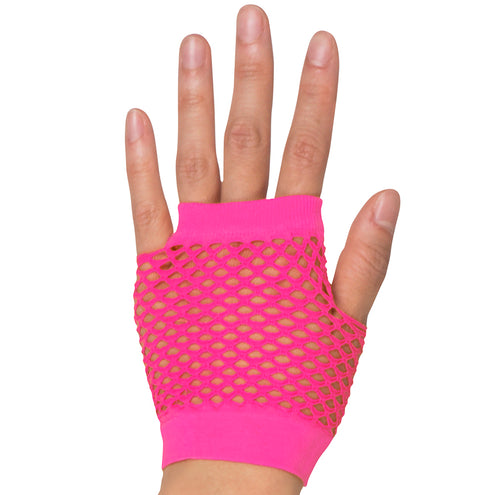 E-Carnavalskleding.nl Handschoenen pols New York neon roze