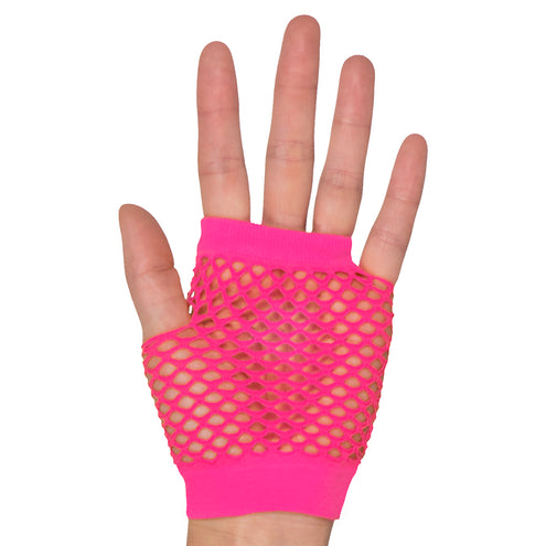E-Carnavalskleding.nl Handschoenen pols New York neon roze