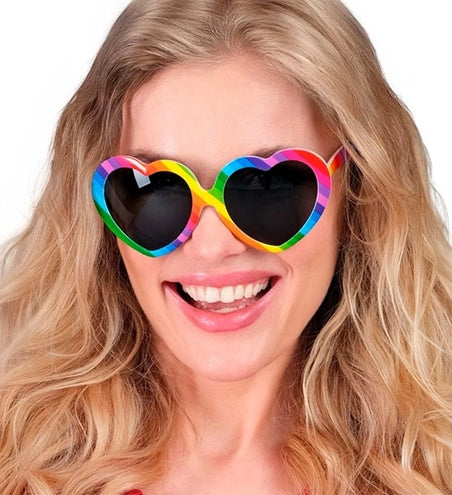 E-Carnavalskleding.nl Hartjes bril regenboog Ilse