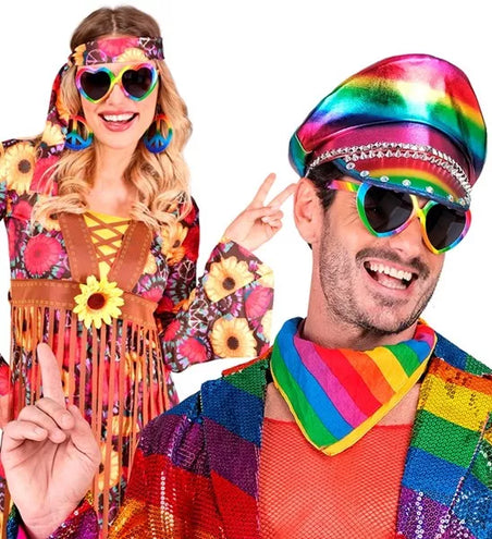 E-Carnavalskleding.nl Hartjes bril regenboog Ilse