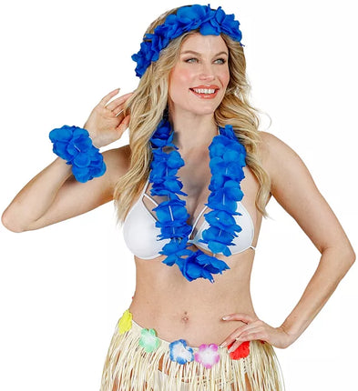 E-Carnavalskleding.nl Hawaii set blauw Sanne