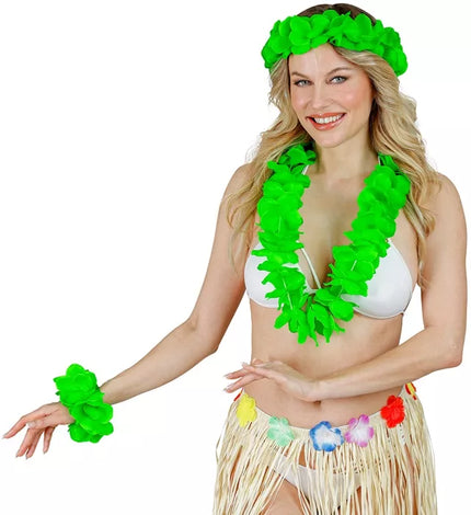 E-Carnavalskleding.nl Hawaii set groen Sem