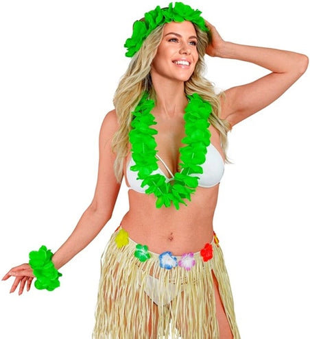 E-Carnavalskleding.nl Hawaii set groen Sem