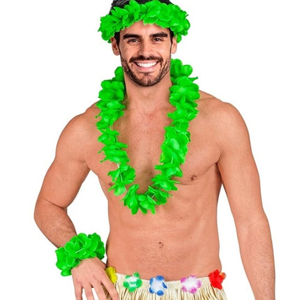 E-Carnavalskleding.nl Hawaii set groen Sem