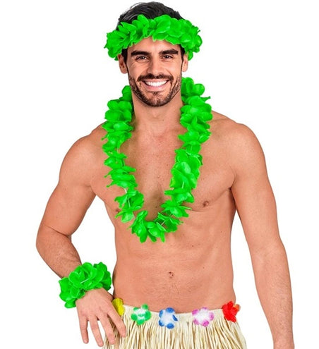 E-Carnavalskleding.nl Hawaii set groen Sem