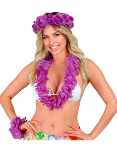 E-Carnavalskleding.nl Hawaii set paars Fleur