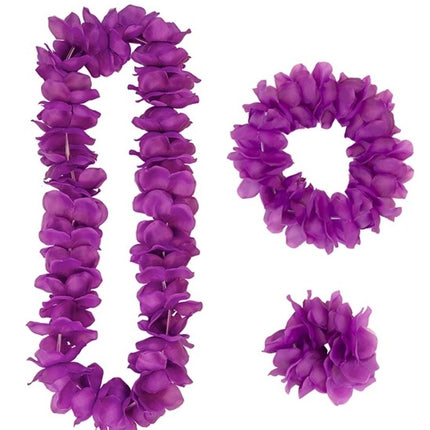 E-Carnavalskleding.nl Hawaii set paars Fleur