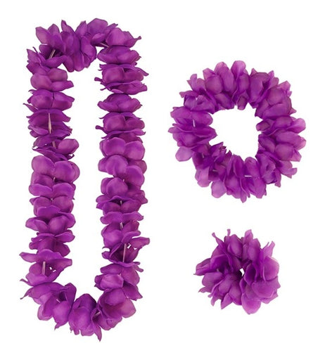 E-Carnavalskleding.nl Hawaii set paars Fleur