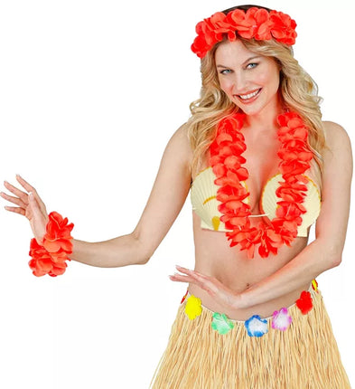E-Carnavalskleding.nl Hawaii set rood Esmee