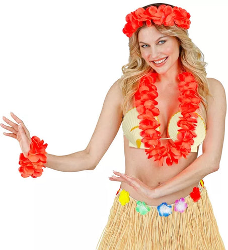 E-Carnavalskleding.nl Hawaii set rood Esmee