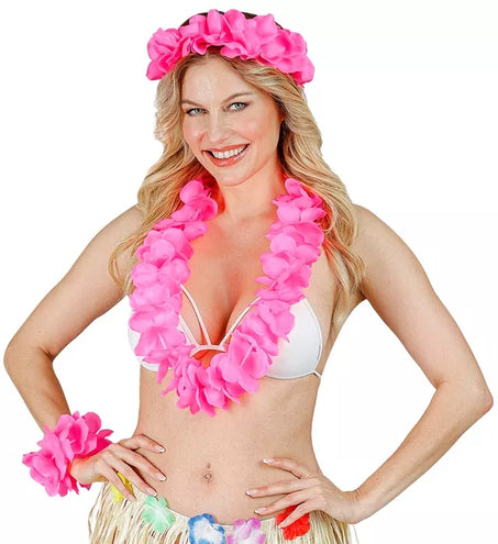 E-Carnavalskleding.nl Hawaii set roze Stijn