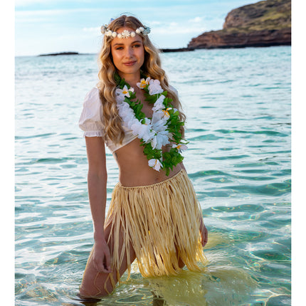 E-Carnavalskleding.nl Hawaiikrans Lulani wit