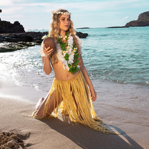 E-Carnavalskleding.nl Hawaiikrans Lulani wit