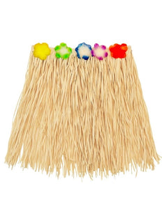 E-Carnavalskleding.nl Hawaiirokje naturel met bloemenriem 40cm Luuk