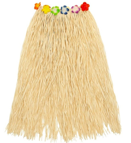 E-Carnavalskleding.nl Hawaiirokje naturel met bloemenriem 80cm Ruben