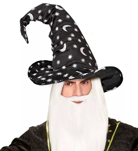 E-Carnavalskleding.nl Heksen/tovenaarshoed met maan en sterren volwassene Vera