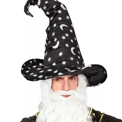 E-Carnavalskleding.nl Heksen/tovenaarshoed met maan en sterren volwassene Vera