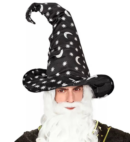 E-Carnavalskleding.nl Heksen/tovenaarshoed met maan en sterren volwassene Vera